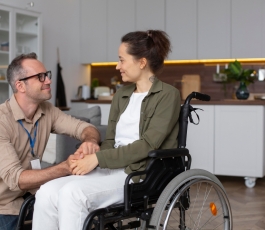 woman sitting wheelchair medium shot